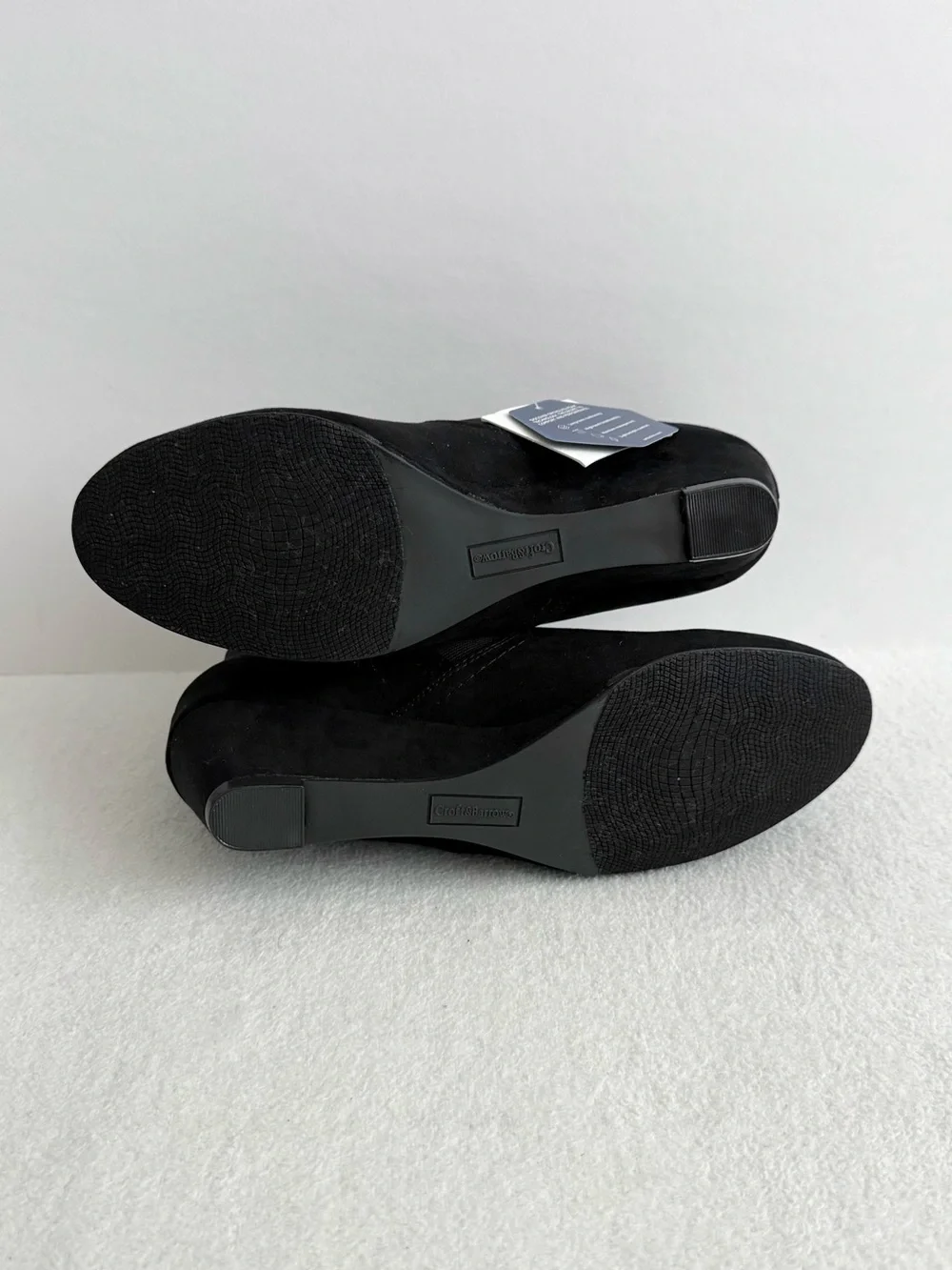 Black Wedge Ankle Booties Women’s 8.5 Stretch Comfort Fall NWT